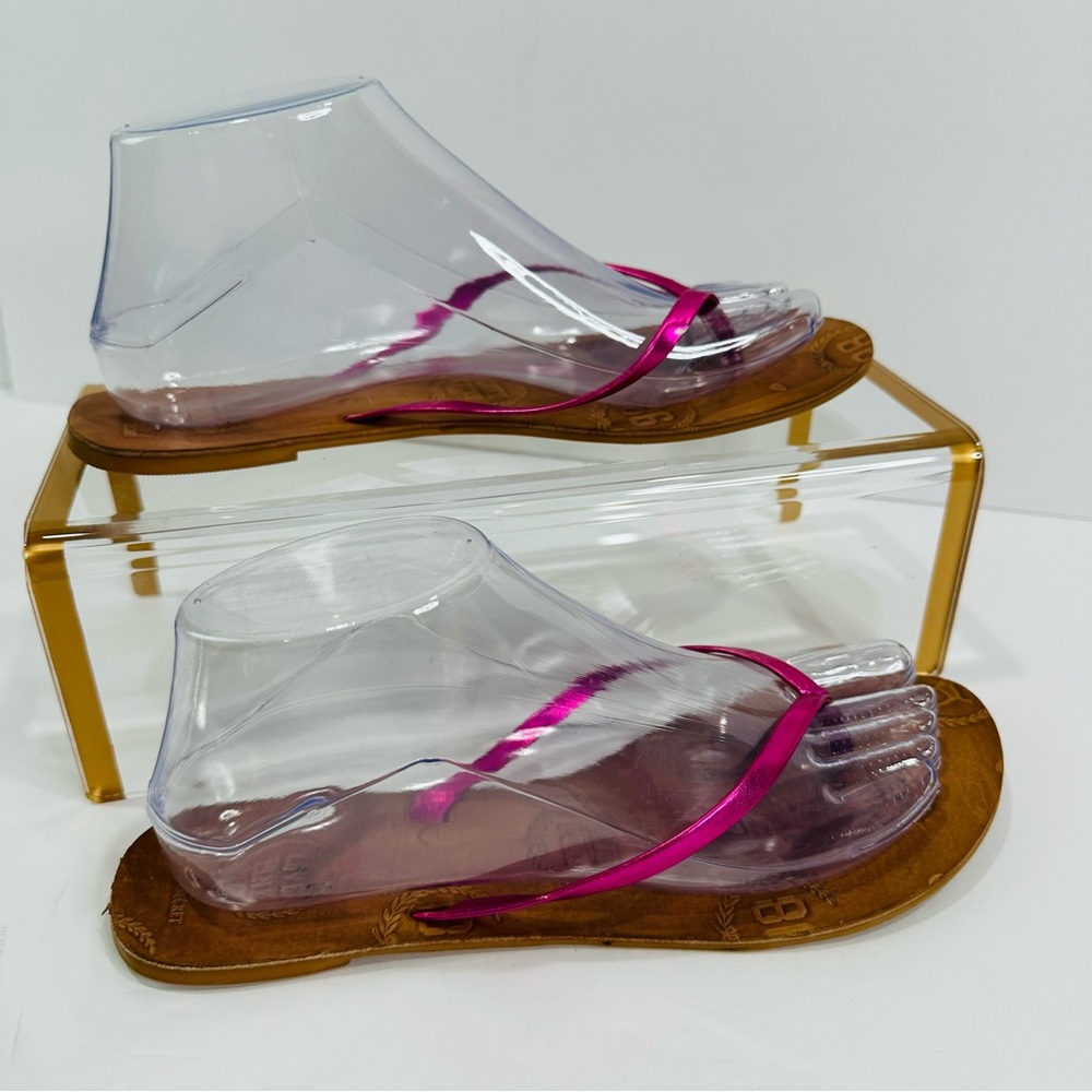 LOVE PINK FLIP FLOP SANDALS BY VS WOMENS SIZE 7-8 GOOD CONDITION PINK STRAPPY - Picture 4 of 9